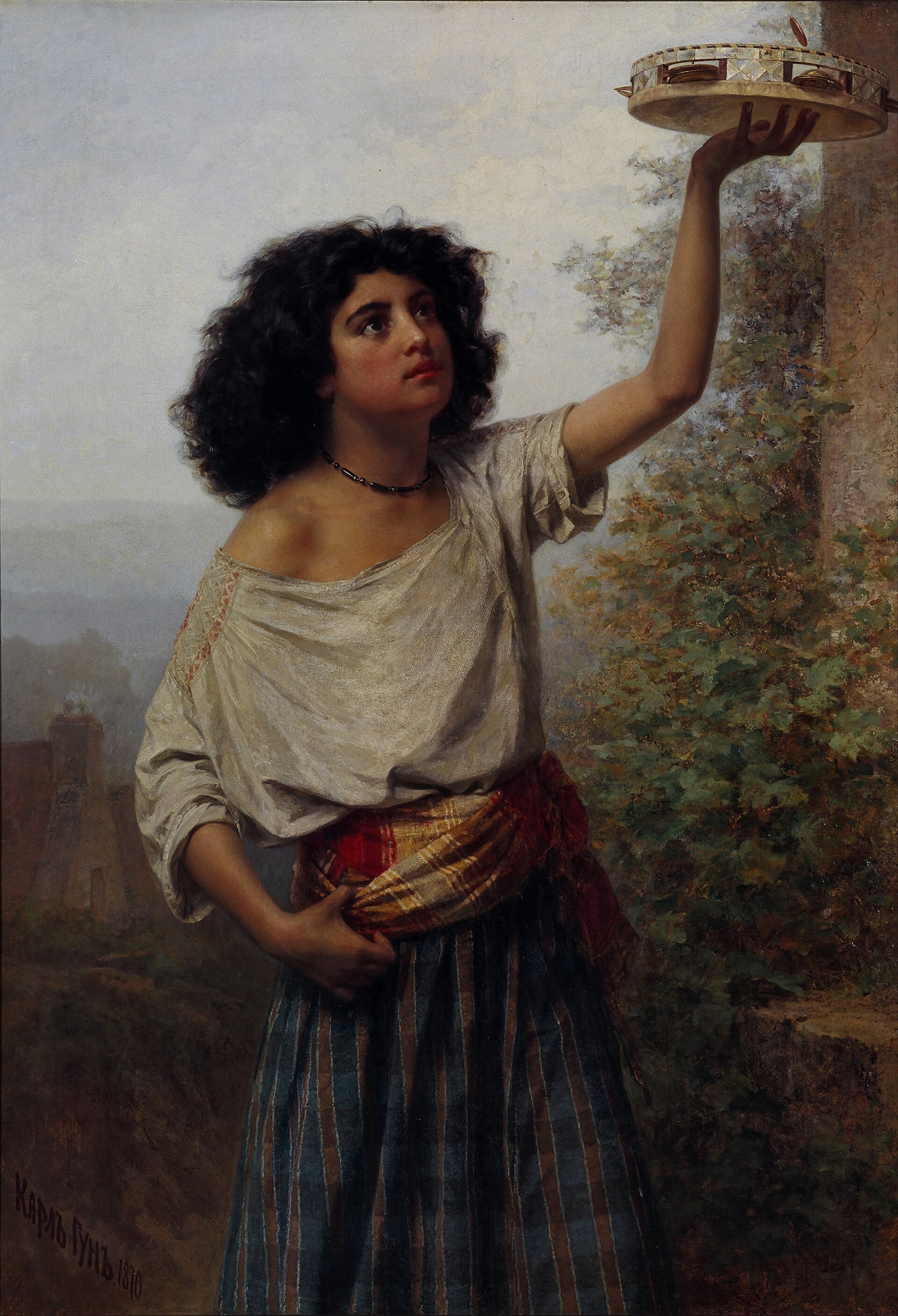 Imagem de referência de Uma jovem cigana, descrito nos dados abertos como pintura de Kārlis Hūns
