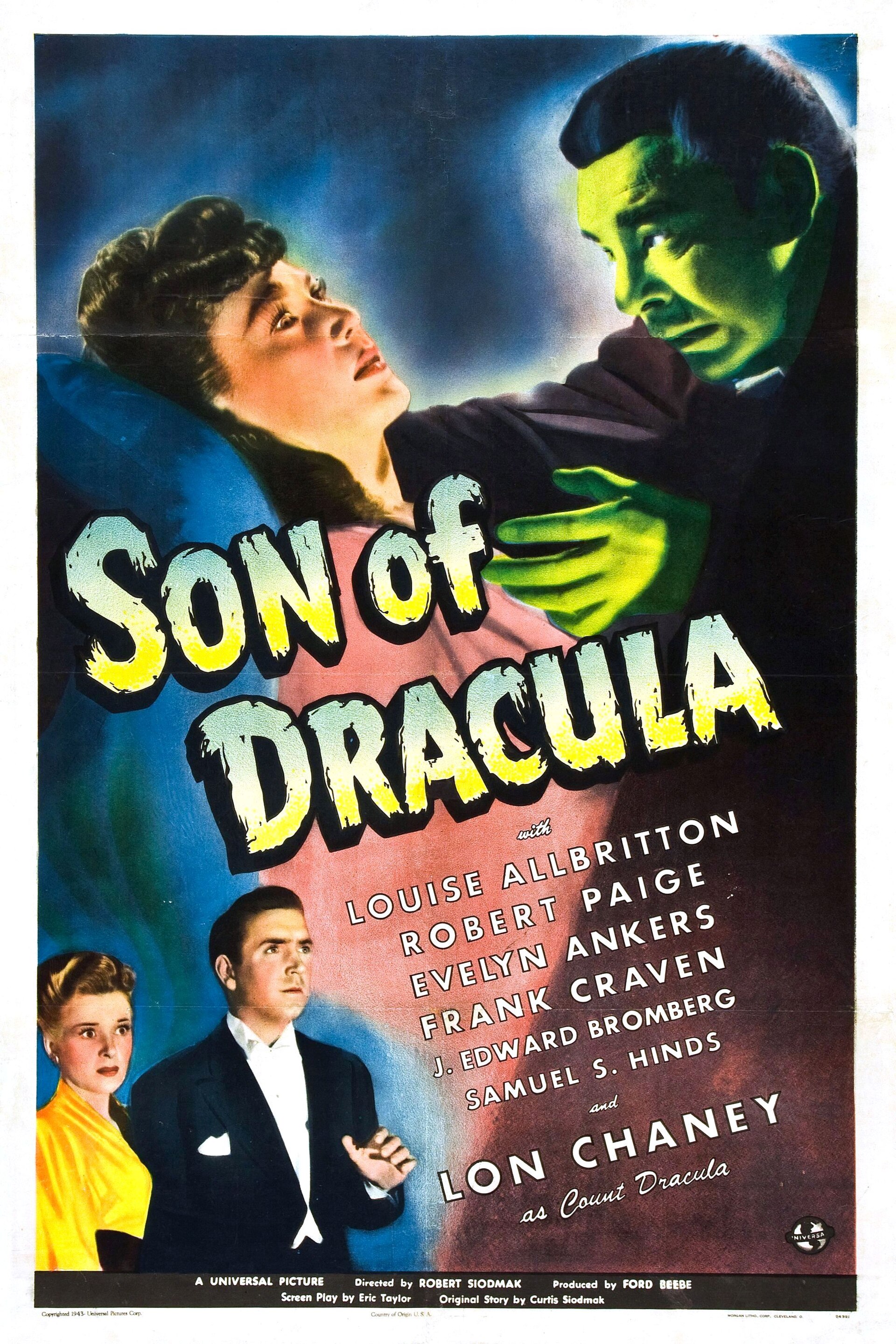 Imagem de referência relacionada a Son of Dracula, item descrito como filme de 1943 dirigido por Robert Siodmak