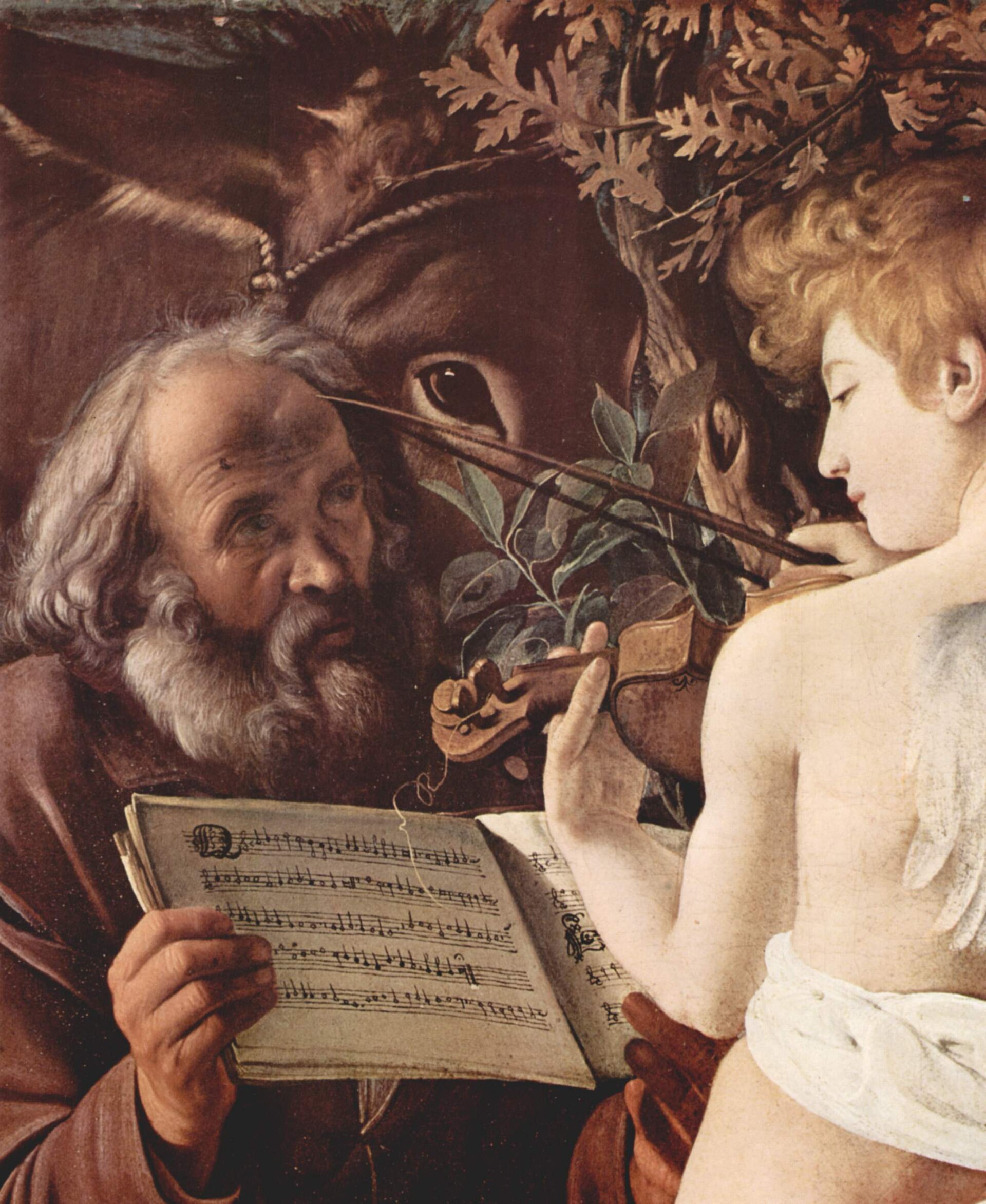 Imagem de referência de Descanso na fuga para o Egito, descrito nos dados abertos como pintura de Pietro de Cortona