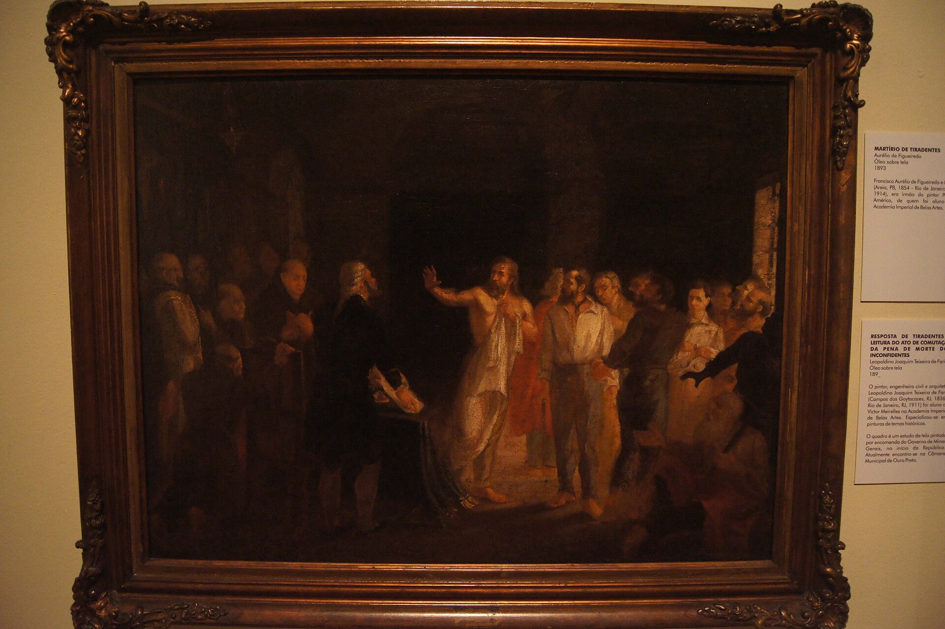 Imagem de referência de Resposta de Tiradentes, descrito nos dados abertos como pintura de Joaquim José da Silva Xavier