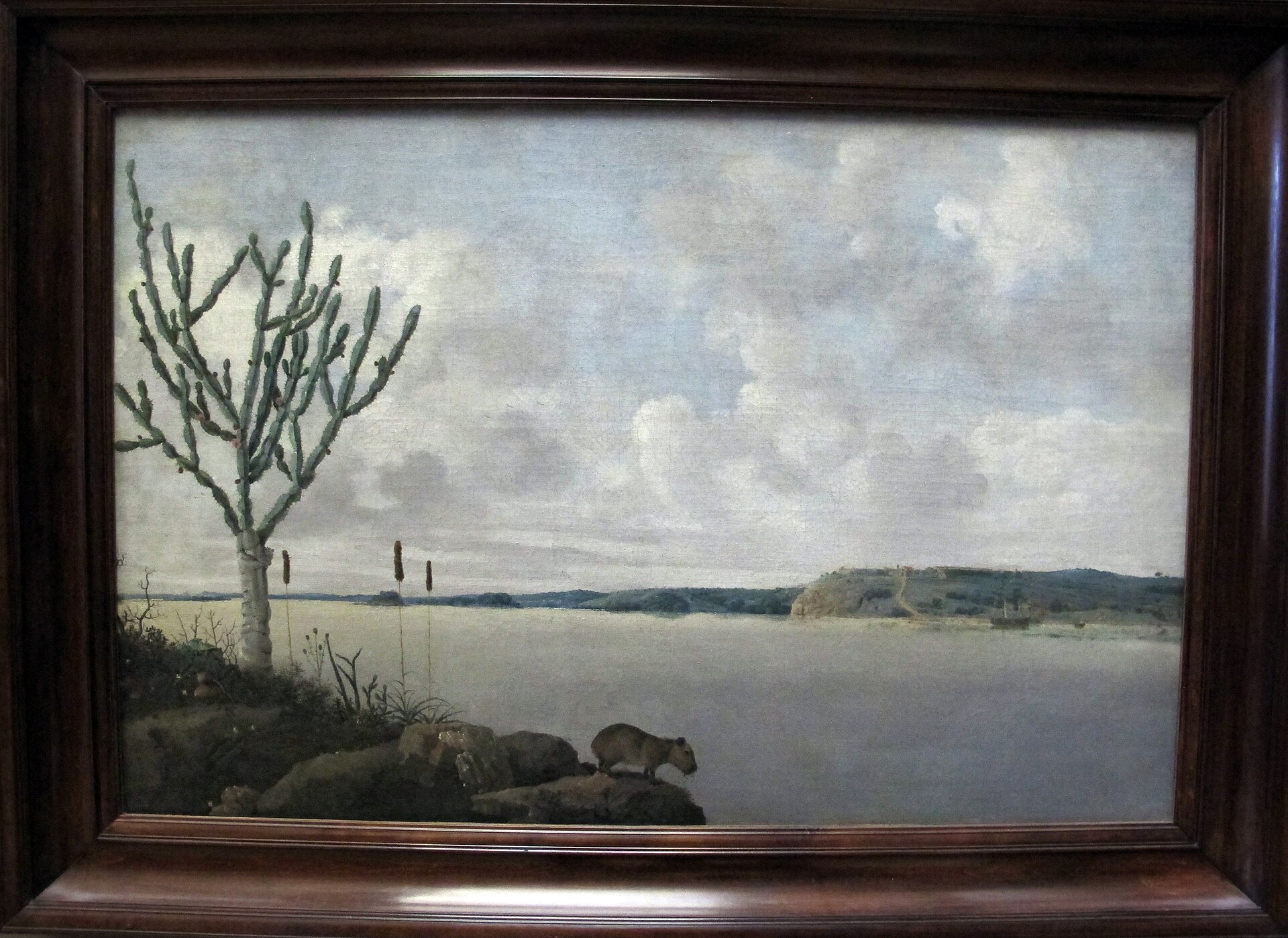 Imagem de referência de Rio São Francisco e o Forte Maurits, descrito nos dados abertos como pintura de Frans Post