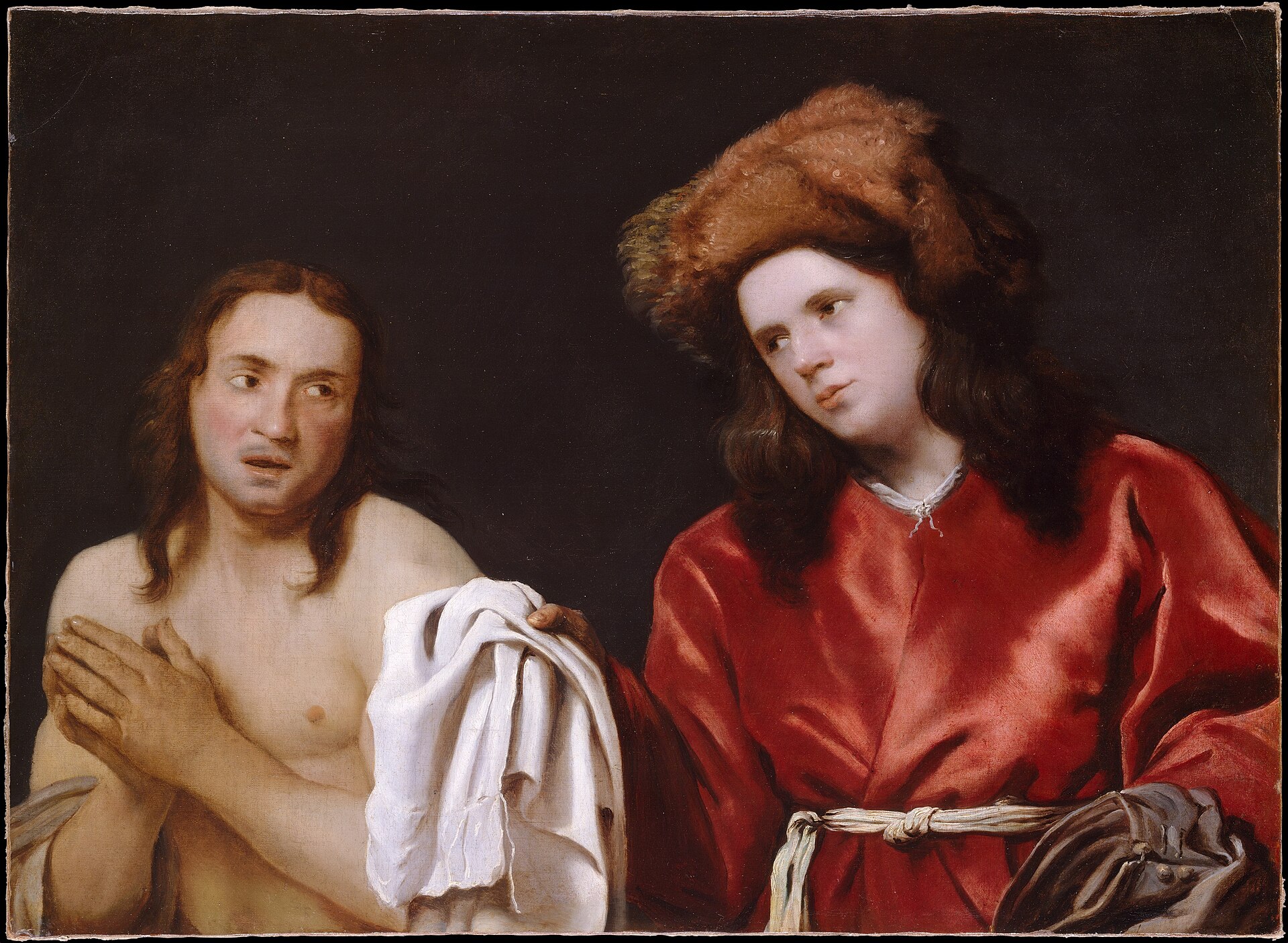 Imagem de referência de Vestindo o nu, descrito nos dados abertos como pintura de Michiel Sweerts