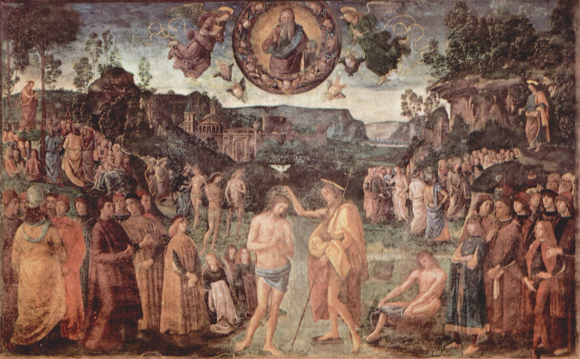 Imagem de referência de O Batismo de Cristo, descrito nos dados abertos como pintura de Benvenuto Tisi