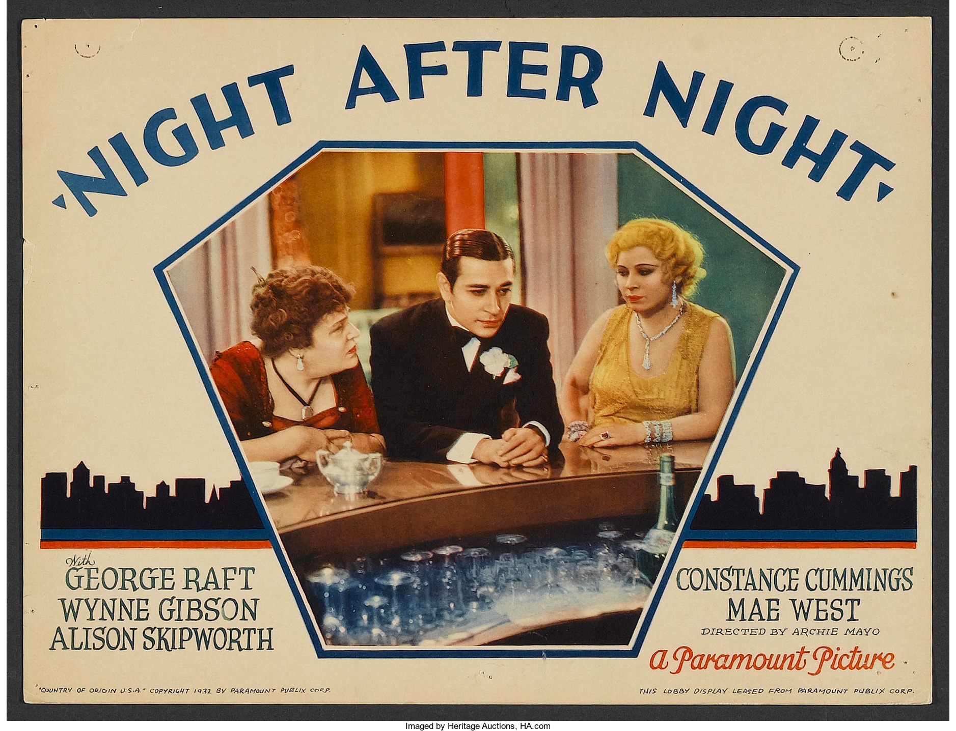 Imagem de referência de Noite Após Noite, descrito nos dados abertos como filme de 1932 dirigido por Archie Mayo