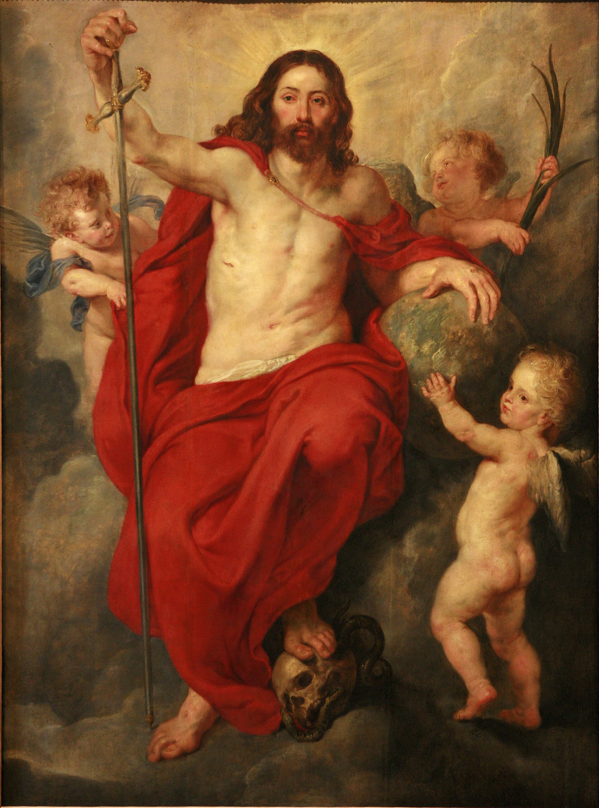 Imagem de referência de Cristo Triunfante sobre a Morte e o Pecado, descrito nos dados abertos como pintura de Peter Paul Rubens existente no Palácio Nacional de Belém