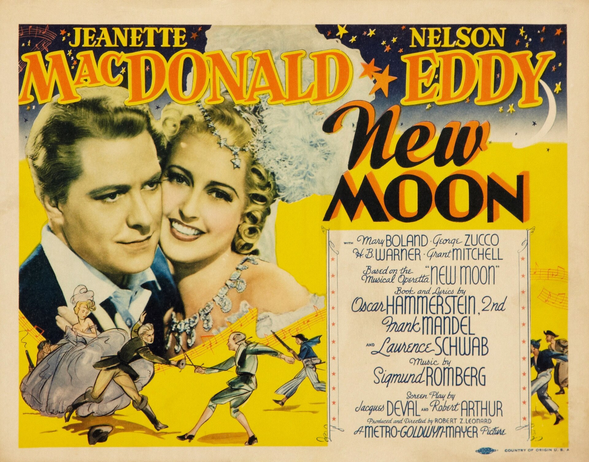 Imagem de referência relacionada a New Moon (1940), item descrito como filme de 1940 dirigido por Robert Zigler Leonard e W. S. Van Dyke