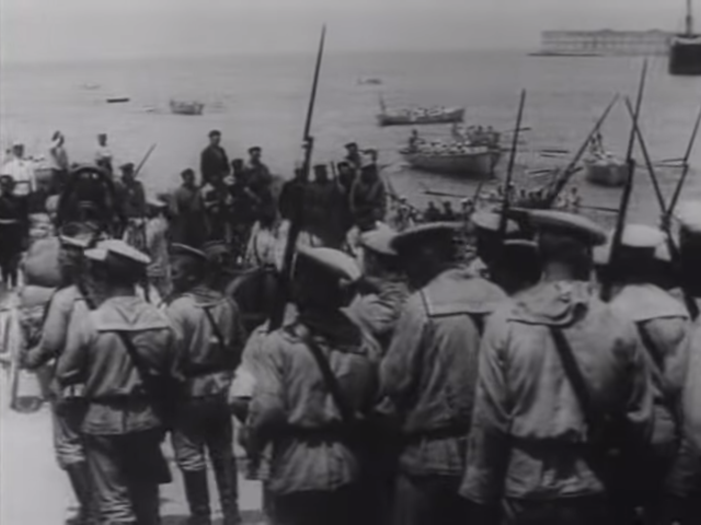 Imagem de referência de Oborona Sevastopolya, descrito nos dados abertos como filme de 1911 dirigido por Aleksandr Khanzhonkov e Vasily Goncharov