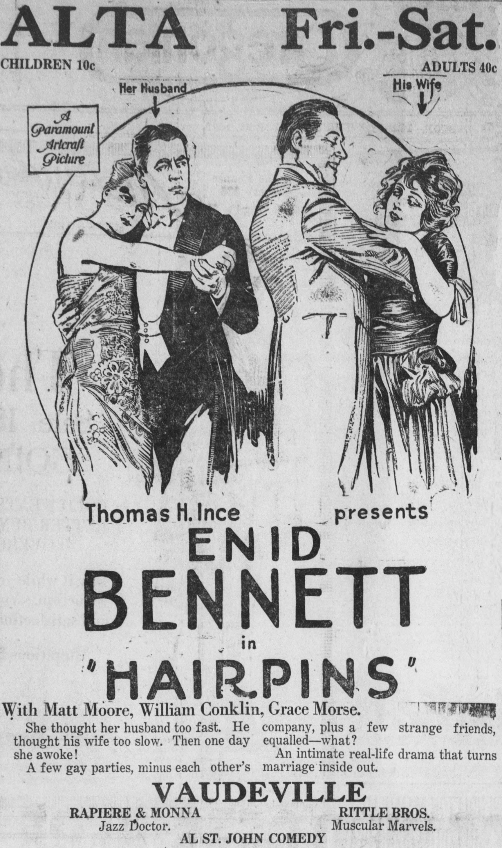 Imagem de referência de Hairpins, descrito nos dados abertos como filme de 1920 dirigido por Fred Niblo