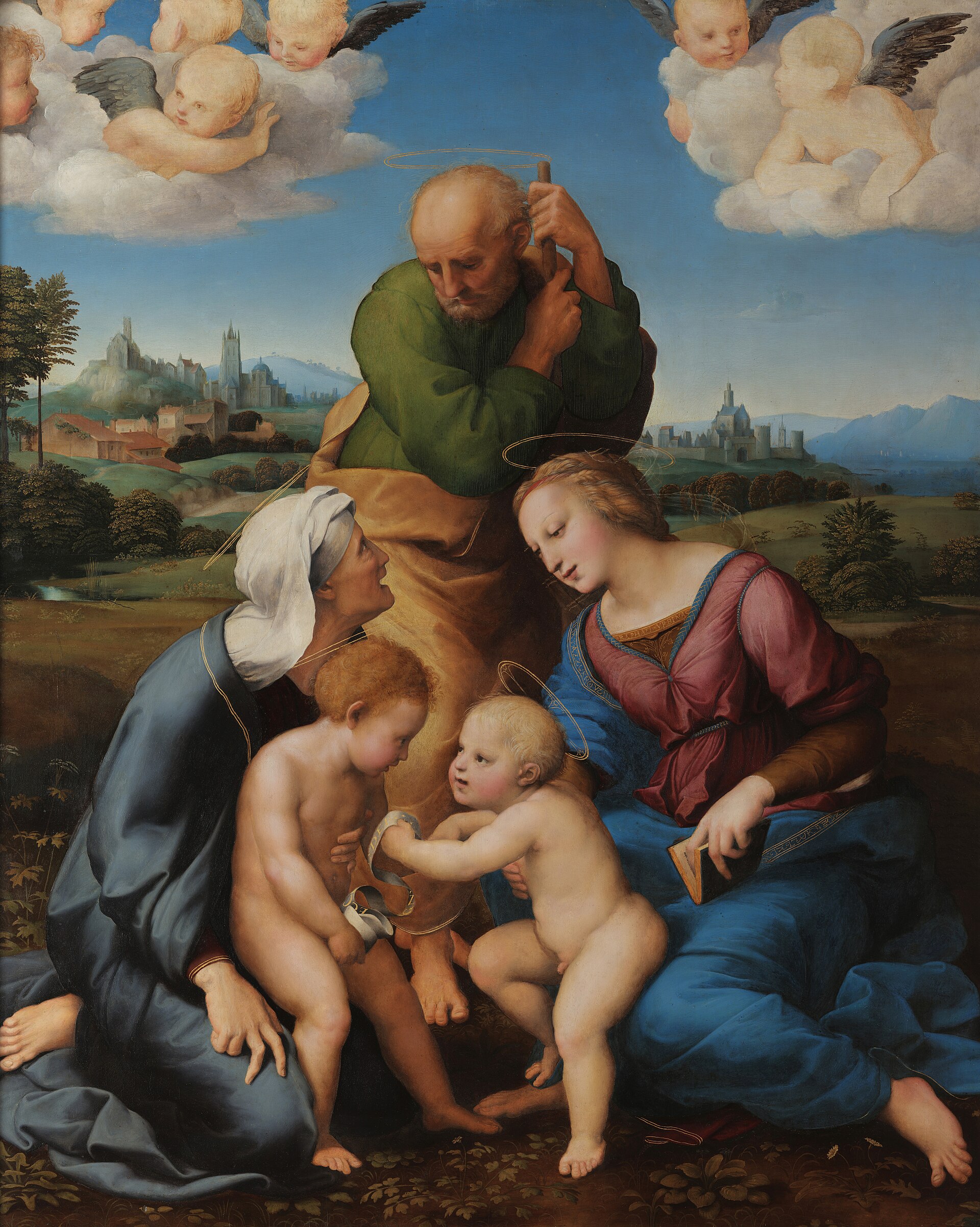 Imagem de referência de A Sagrada Família Canigiani, descrito nos dados abertos como pintura de Rafael Sanzio