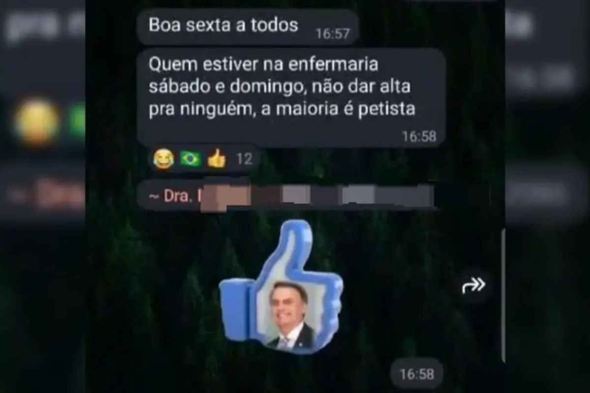 Imagem da matéria: "O voto é secreto", diz médica que orientou a não dar alta a petistas