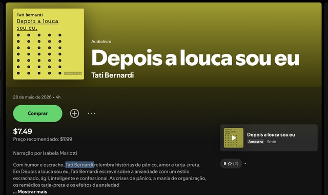 Spotify audiolivros: testei o novo recurso; veja como funciona