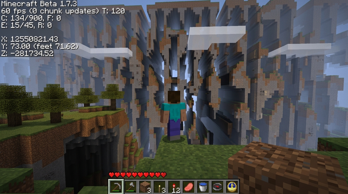 Após 14 anos andando e 12 milhões de blocos, jogador finalmente chega ao lugar mais lendário de Minecraft