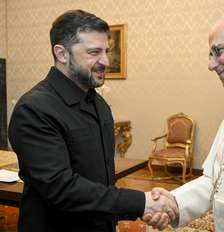 Papa e Zelensky conversaram ao telefone nesta segunda-feira Foto: ANSA / Ansa - Brasil