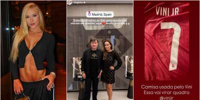 Médico atende Virginia Fonseca em Madri e ganha camisa de Vini Jr. Foto: Reprodução/Instagram