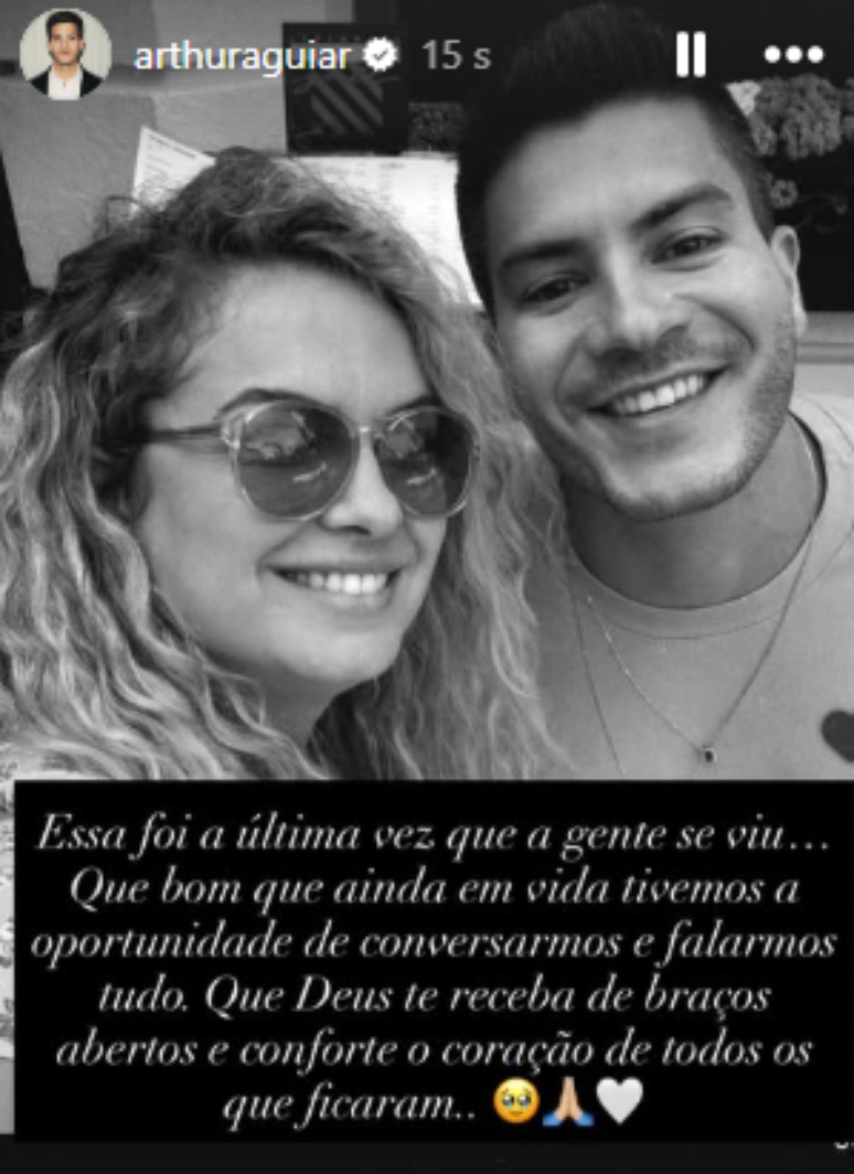 Arthur Aguiar lamenta morte da ex-namorada Lua Blanco e faz homenagem