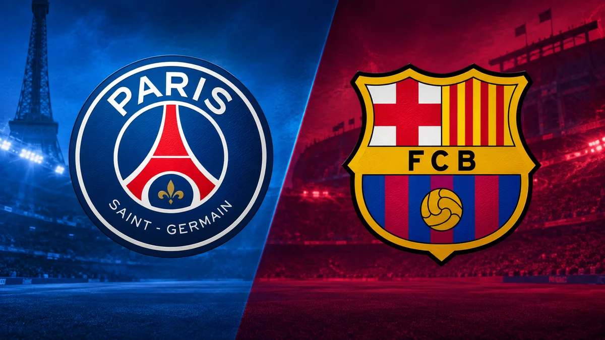 Escudos de PSG e Barcelona